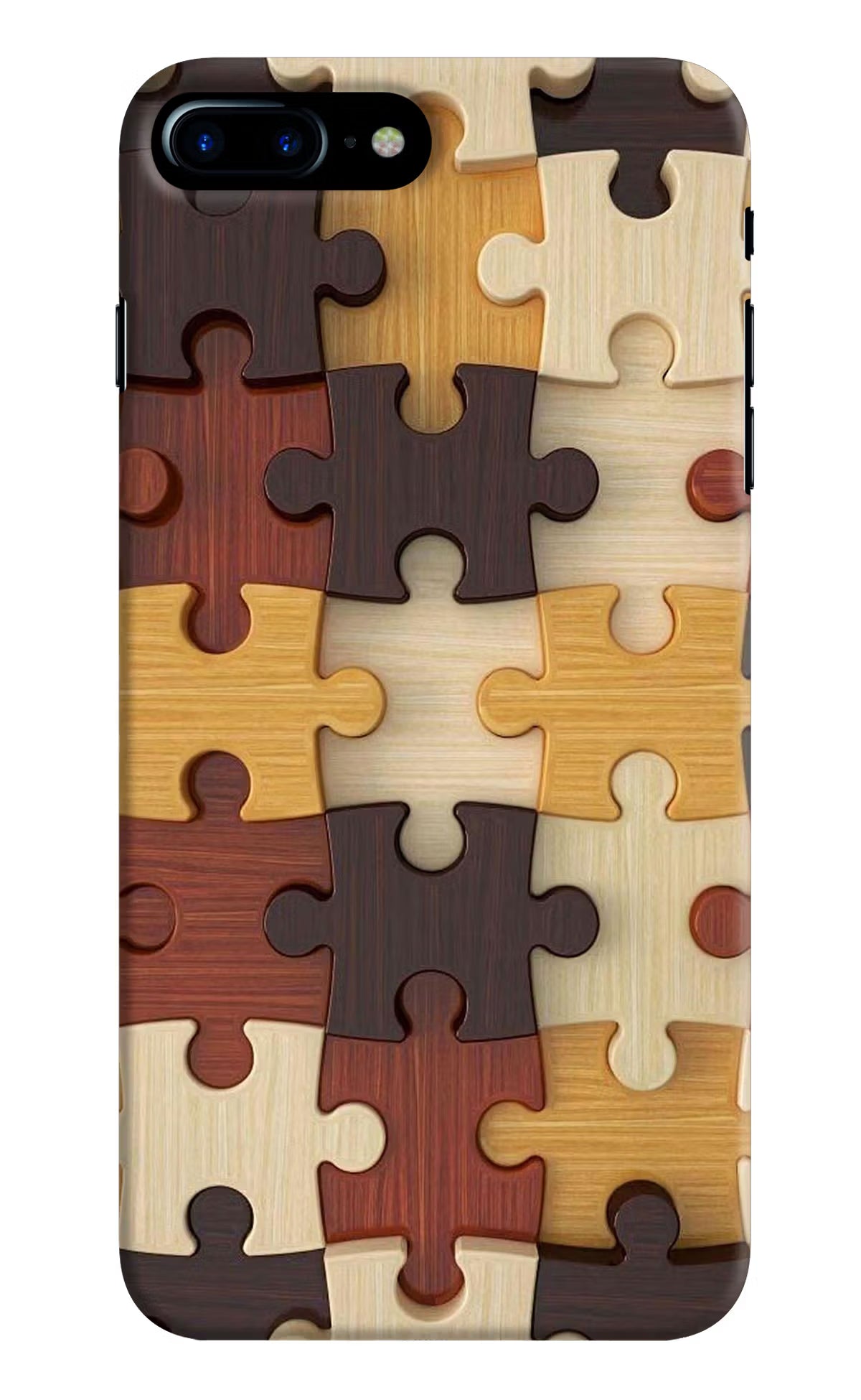 Wooden Puzzle iPhone 8 Plus Hard Case Back Cover by Casekaro