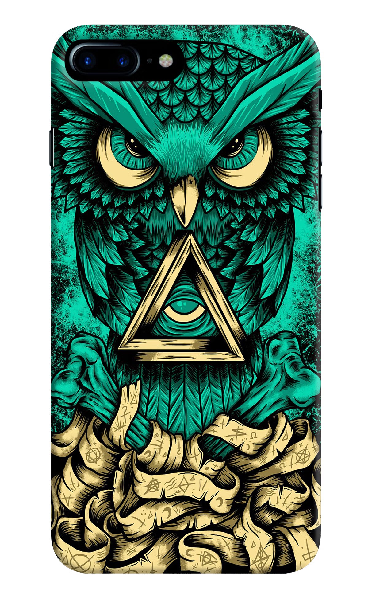 Green Owl iPhone 8 Plus Hard Case Back Cover by Casekaro