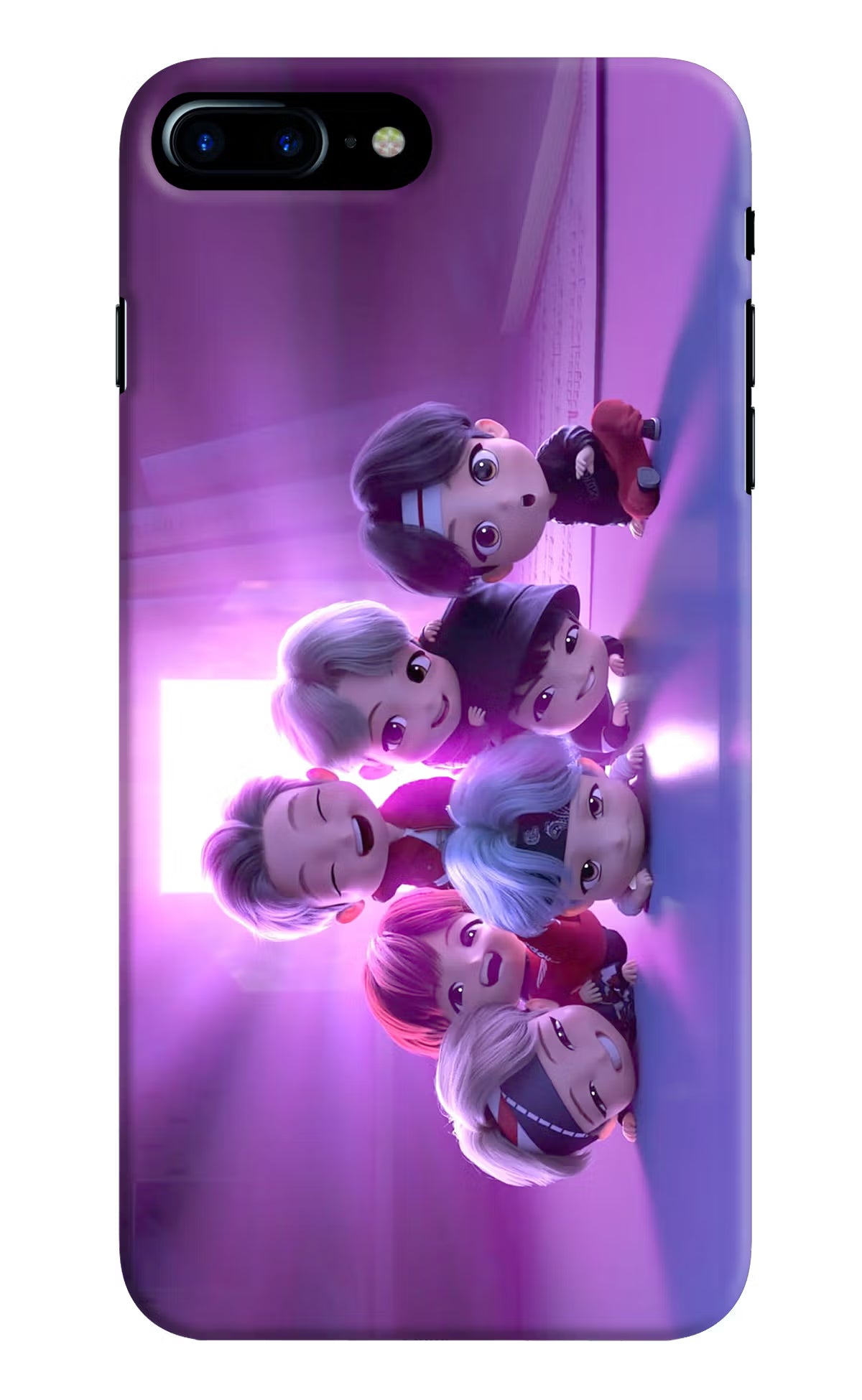 BTS Chibi iPhone 8 Plus Hard Case Back Cover by Casekaro