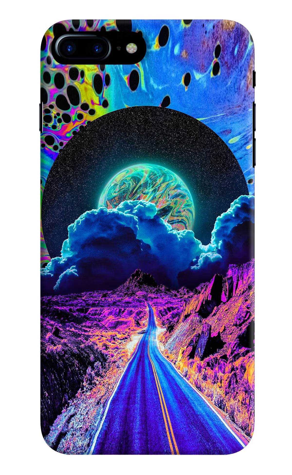Psychedelic Painting iPhone 8 Plus Hard Case Back Cover by Casekaro