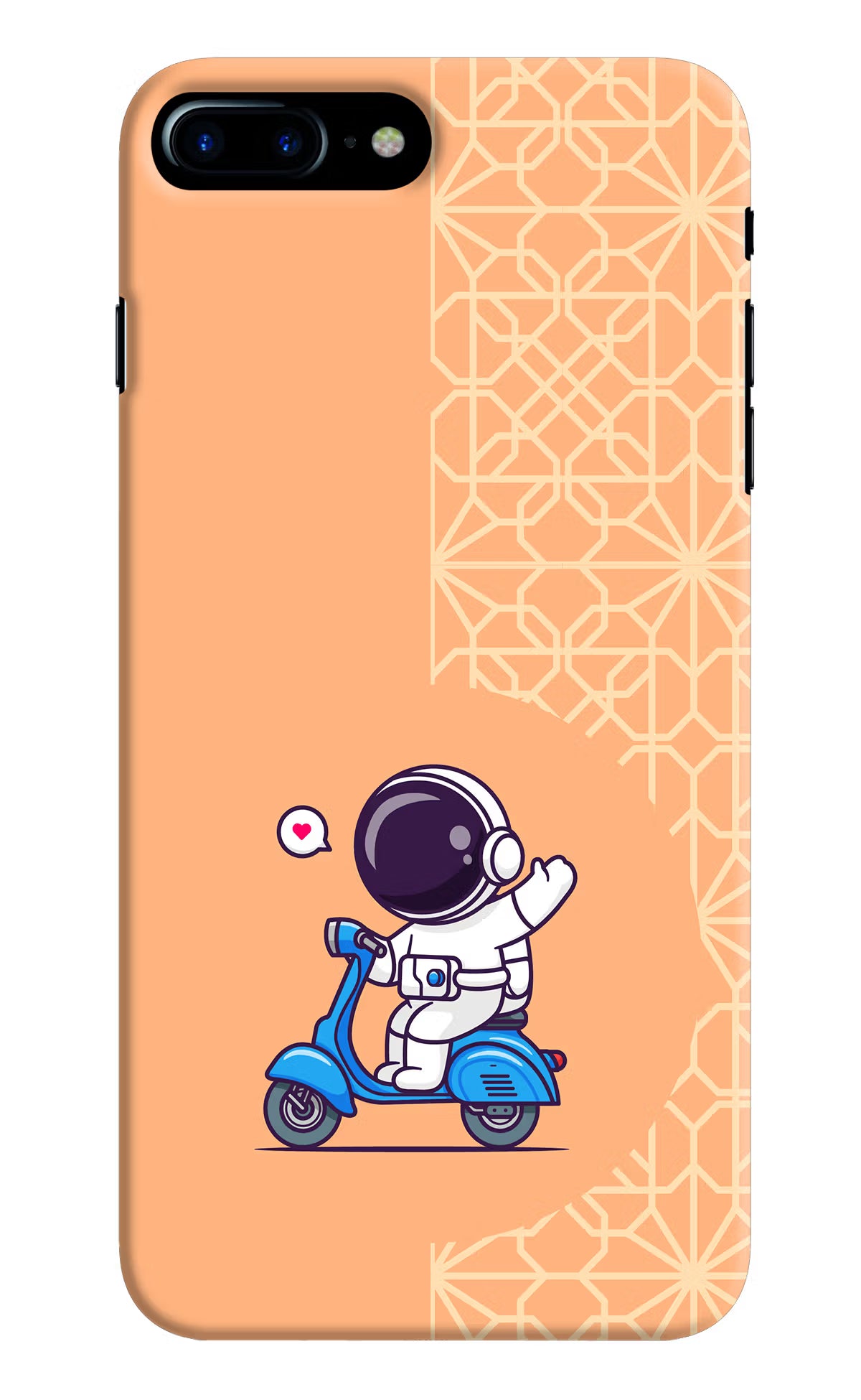 Cute Astronaut Riding iPhone 8 Plus Hard Case Back Cover by Casekaro
