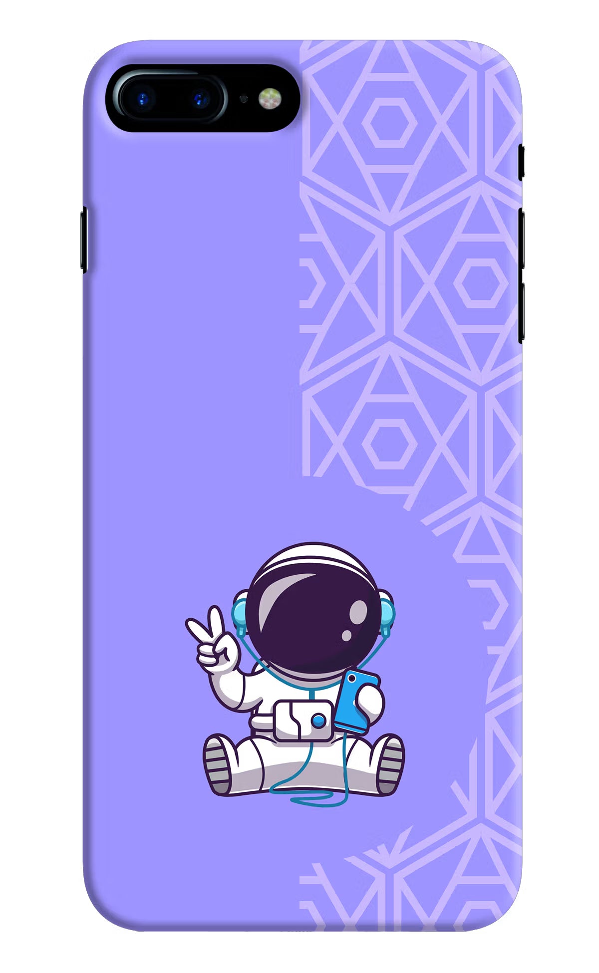 Cute Astronaut Chilling iPhone 8 Plus Hard Case Back Cover by Casekaro