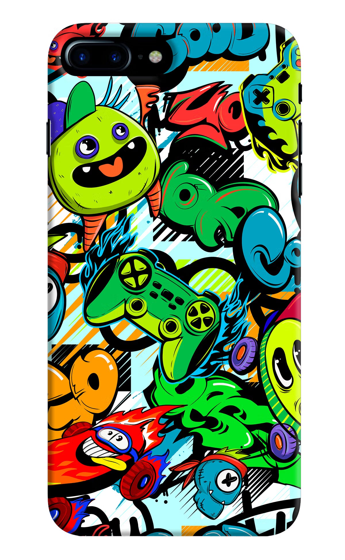 Game Doodle iPhone 8 Plus Hard Case Back Cover by Casekaro
