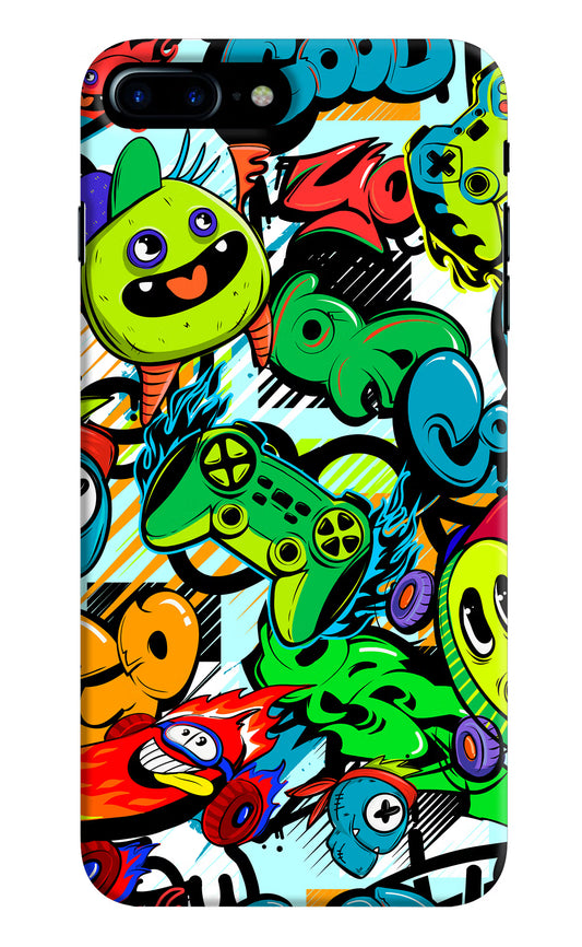 Game Doodle iPhone 8 Plus Hard Case Back Cover by Casekaro