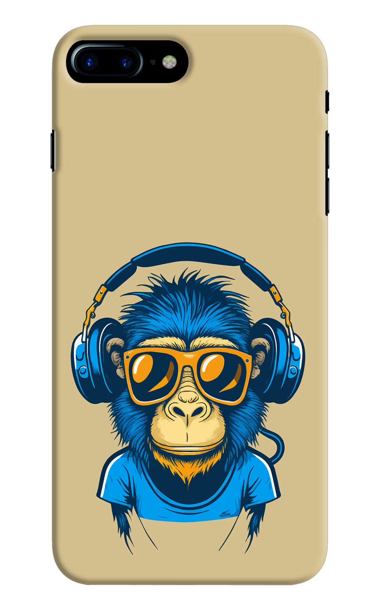Monkey Headphone iPhone 8 Plus Hard Case Back Cover by Casekaro