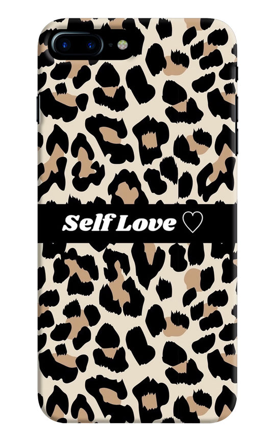 Leopard Print Self Love iPhone 8 Plus Hard Case Back Cover by Casekaro