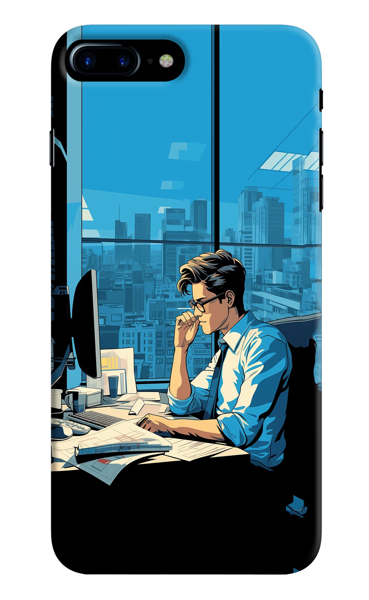 Focused Hustler (AI Generated) iPhone 8 Plus Hard Case Back Cover by Casekaro