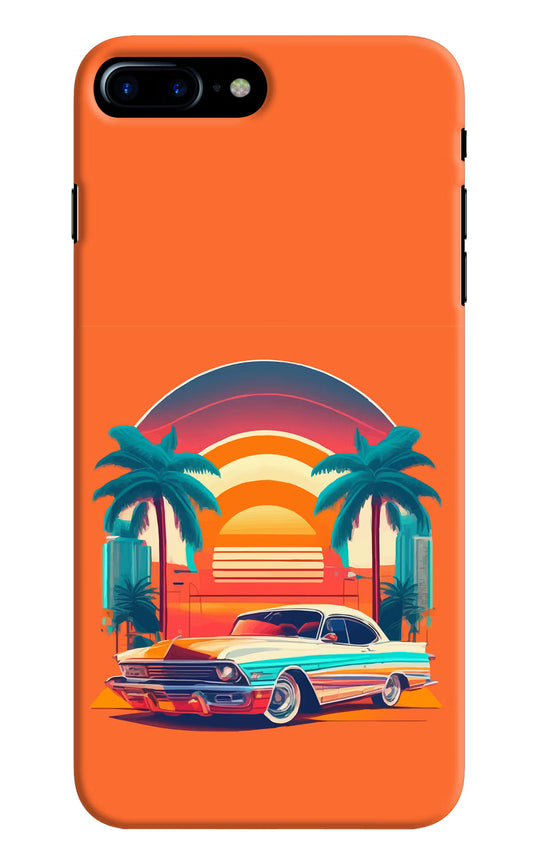 Palm Drive 80s iPhone 8 Plus Hard Case Back Cover by Casekaro