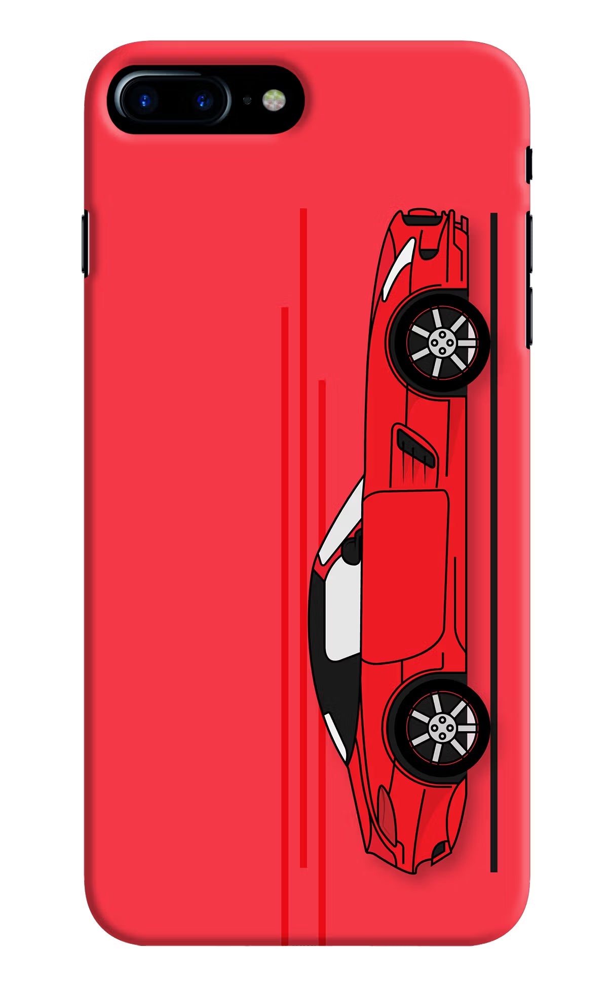 Red Velocity iPhone 8 Plus Hard Case Back Cover by Casekaro