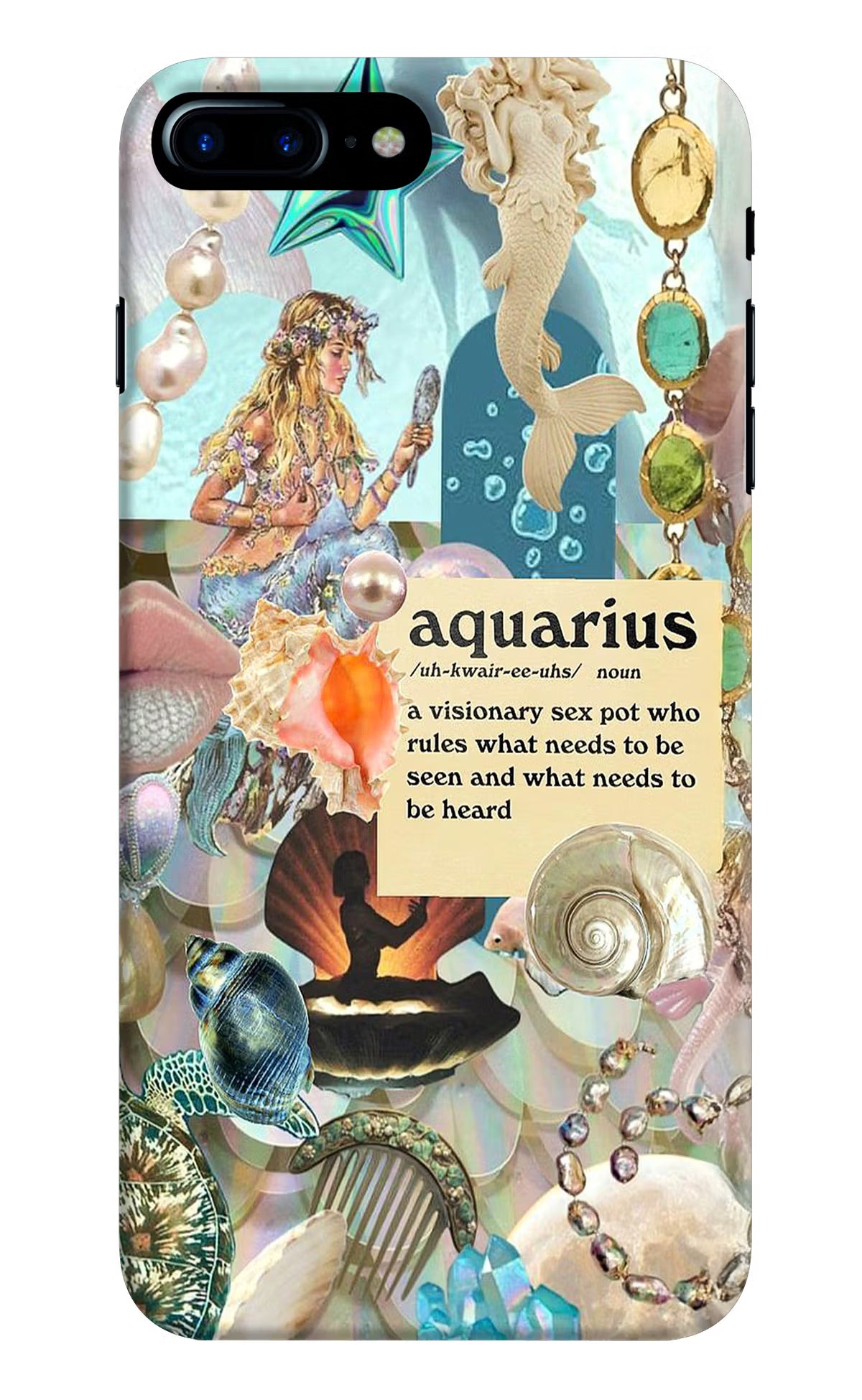 Aquarius Zodiac iPhone 8 Plus Hard Case Back Cover by Casekaro
