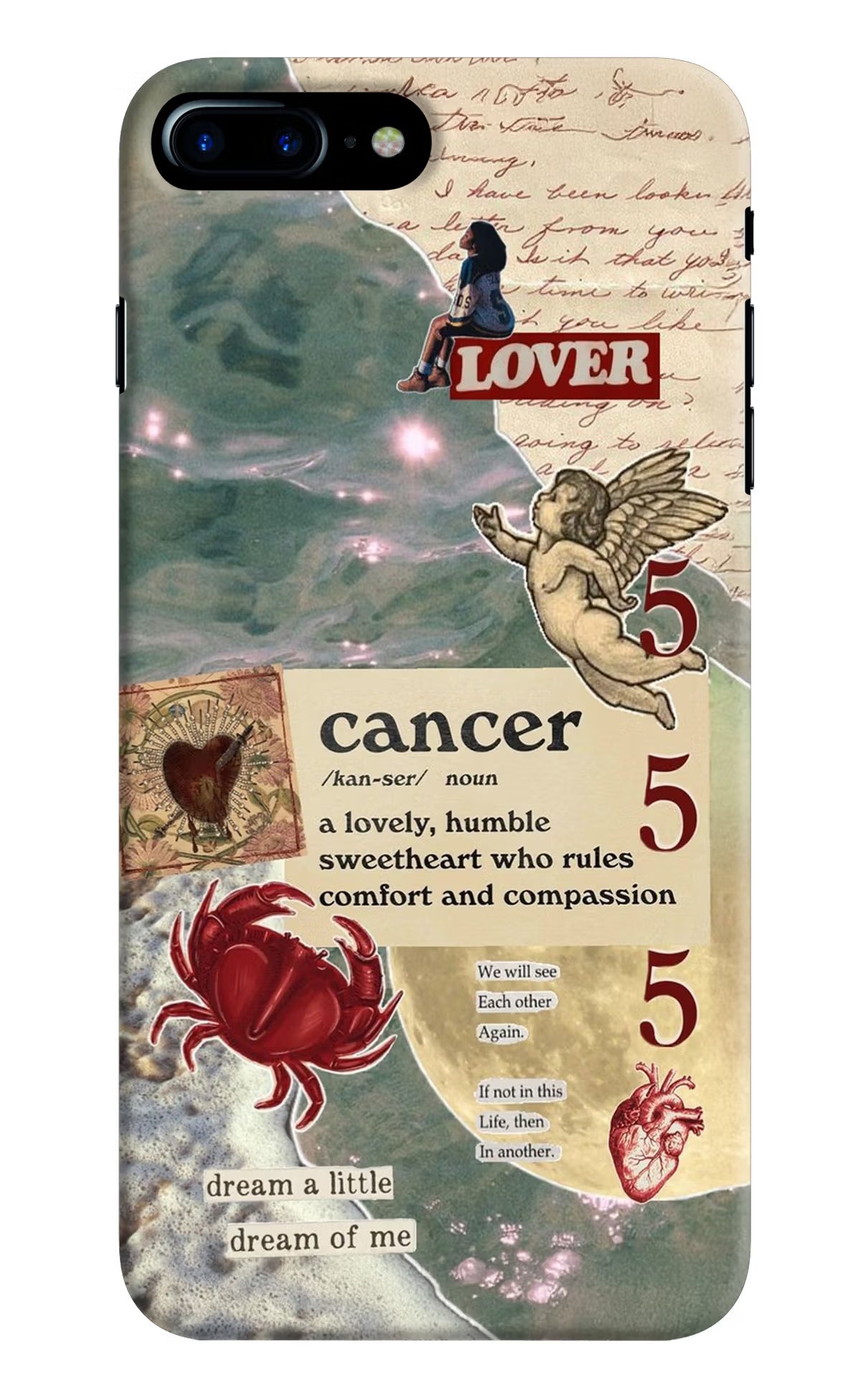 Cancer Zodiac iPhone 8 Plus Hard Case Back Cover by Casekaro