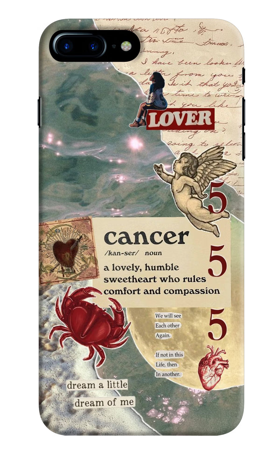Cancer Zodiac iPhone 8 Plus Back Cover, Hard case