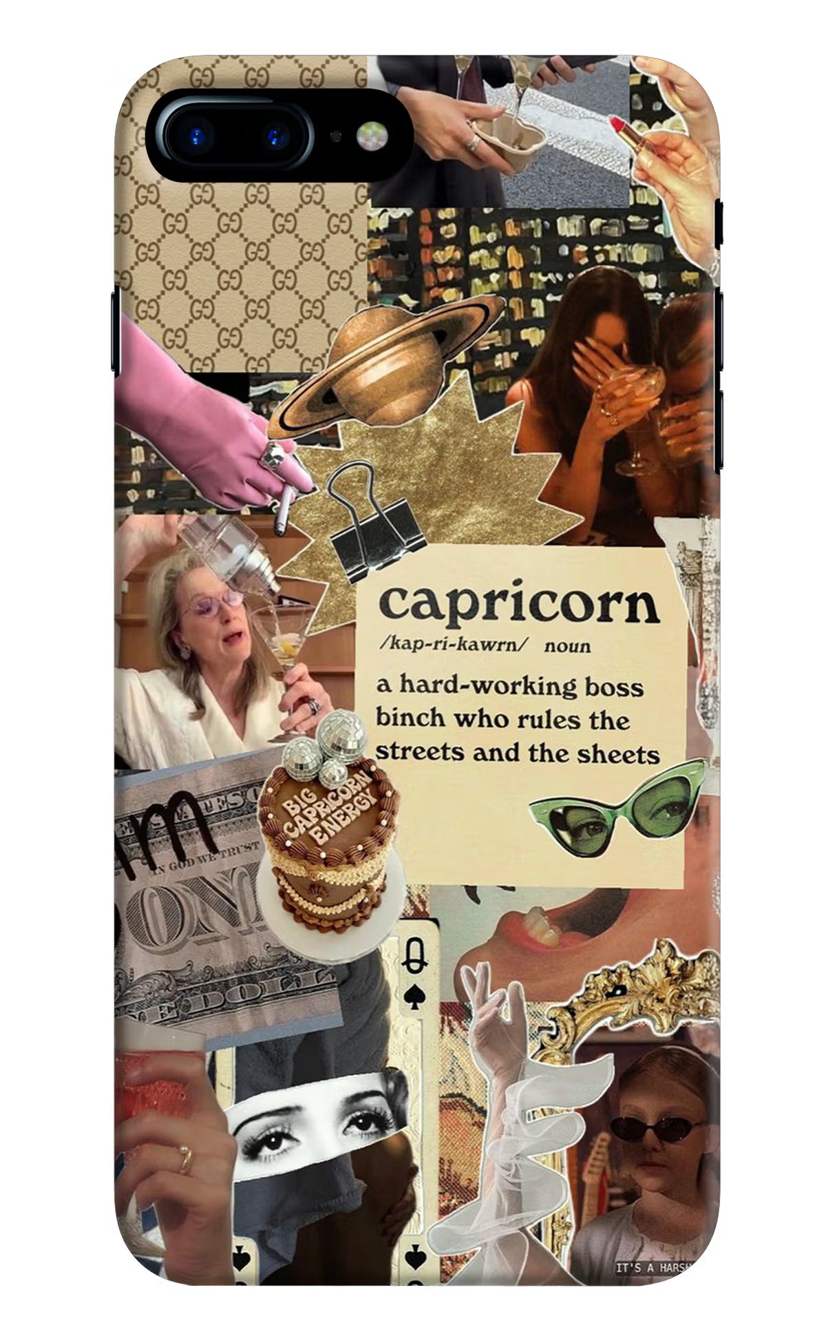 Capricorn Zodiac iPhone 8 Plus Hard Case Back Cover by Casekaro
