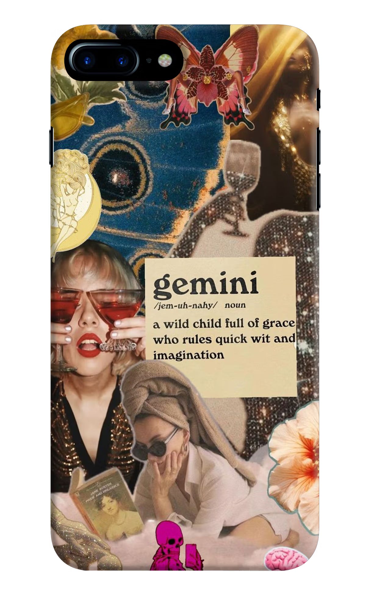 Gemini Zodiac iPhone 8 Plus Hard Case Back Cover by Casekaro