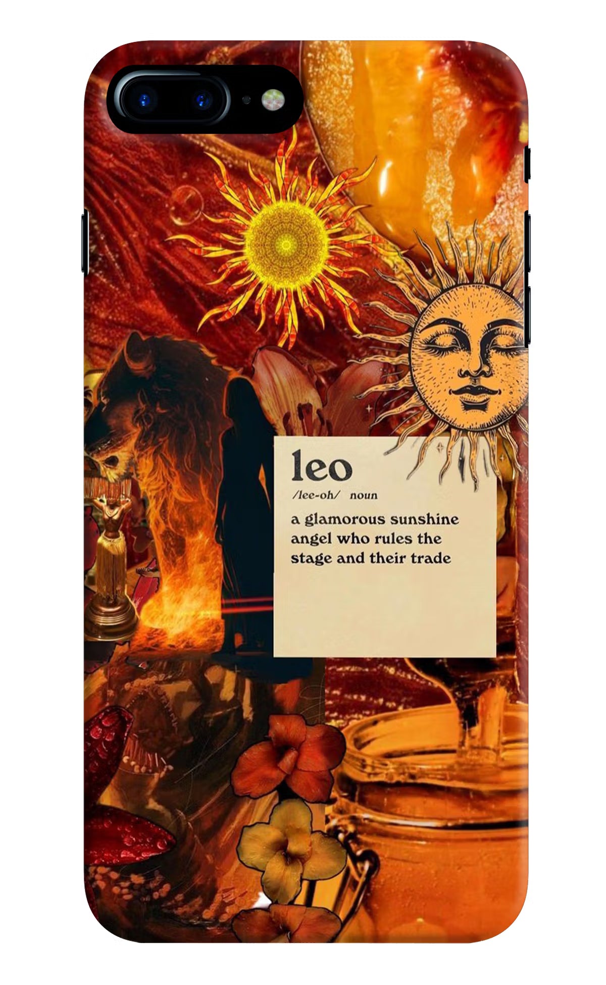 Leo Zodiac iPhone 8 Plus Hard Case Back Cover by Casekaro