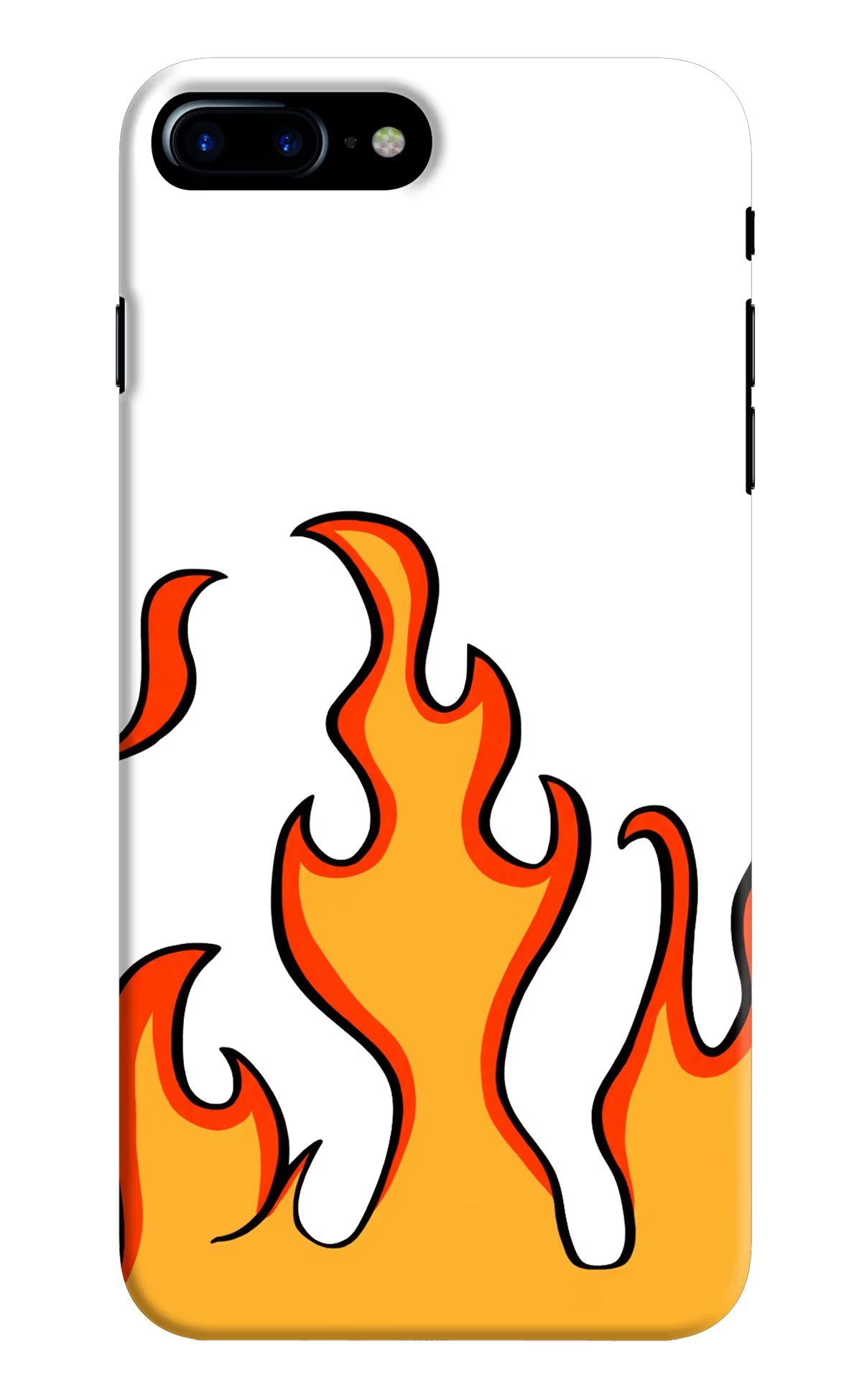 Fired Up – White iPhone 8 Plus Hard Case Back Cover by Casekaro