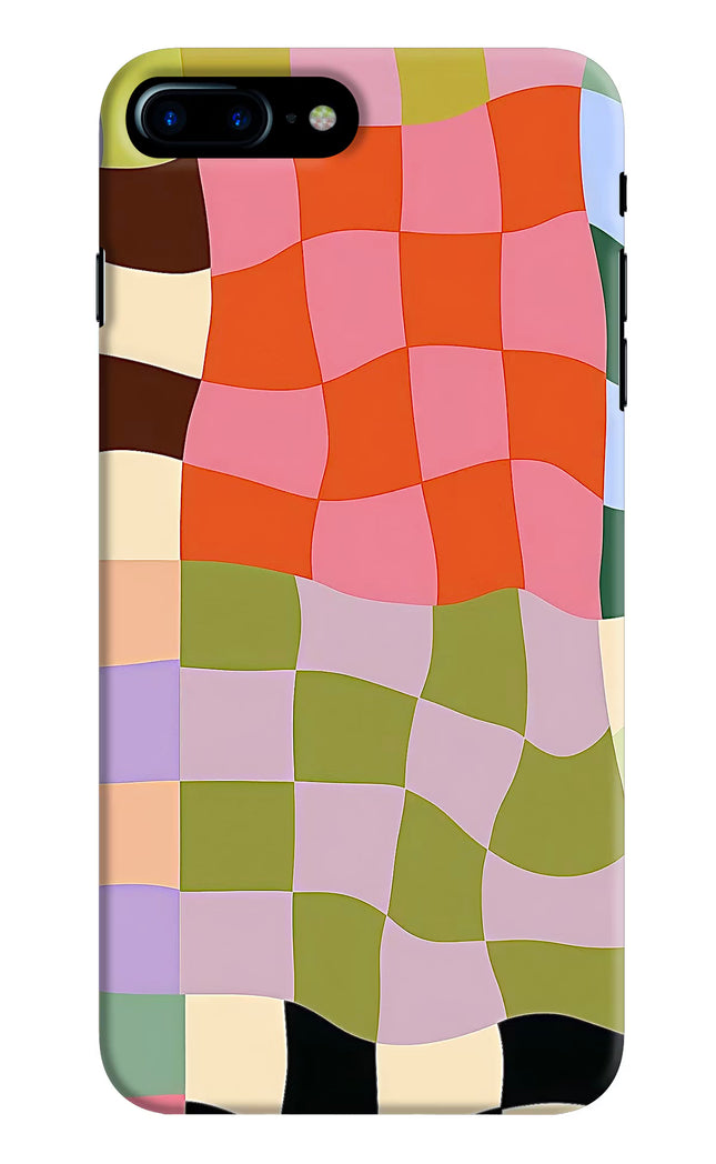 Wavy Grid iPhone 8 Plus Hard Case Back Cover by Casekaro