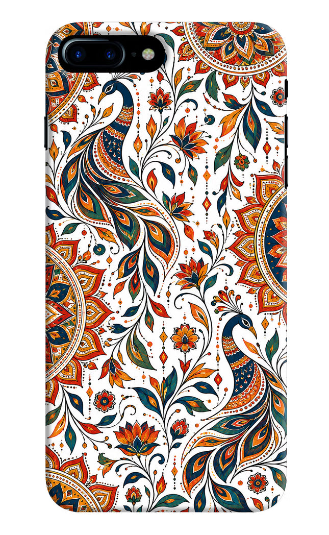 White Mayura iPhone 8 Plus Hard Case Back Cover by Casekaro