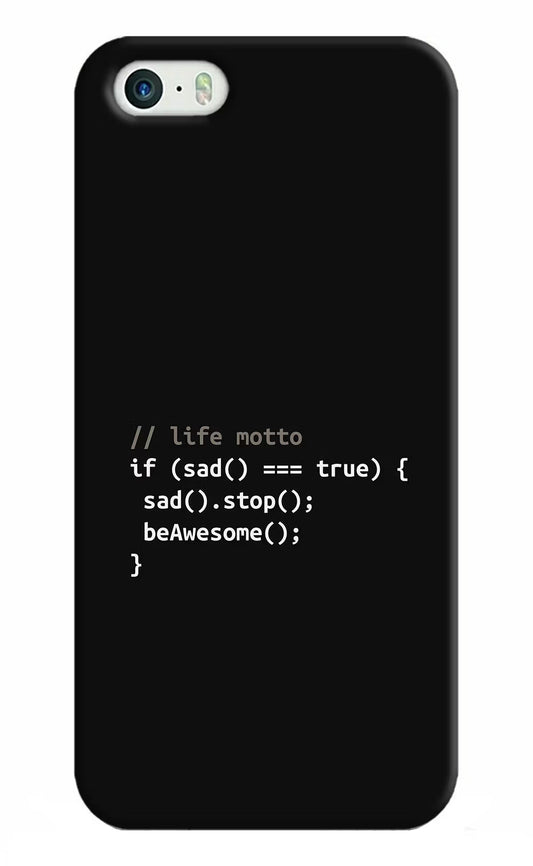 Life Motto Code iPhone 5/5s Hard Case Back Cover by Casekaro