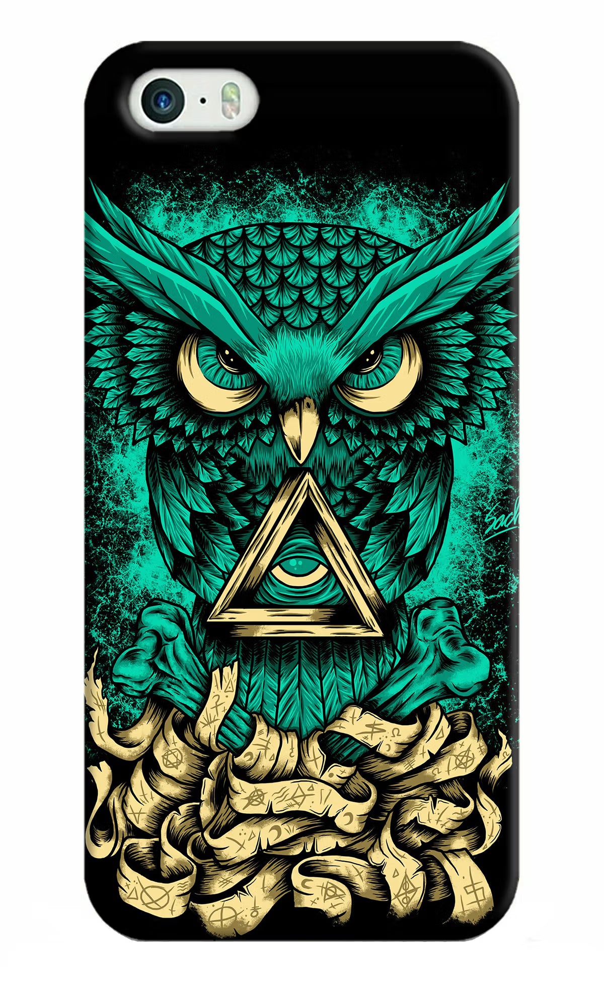 Green Owl iPhone 5/5s Hard Case Back Cover by Casekaro