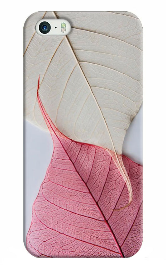 White Pink Leaf iPhone 5/5s Hard Case Back Cover by Casekaro