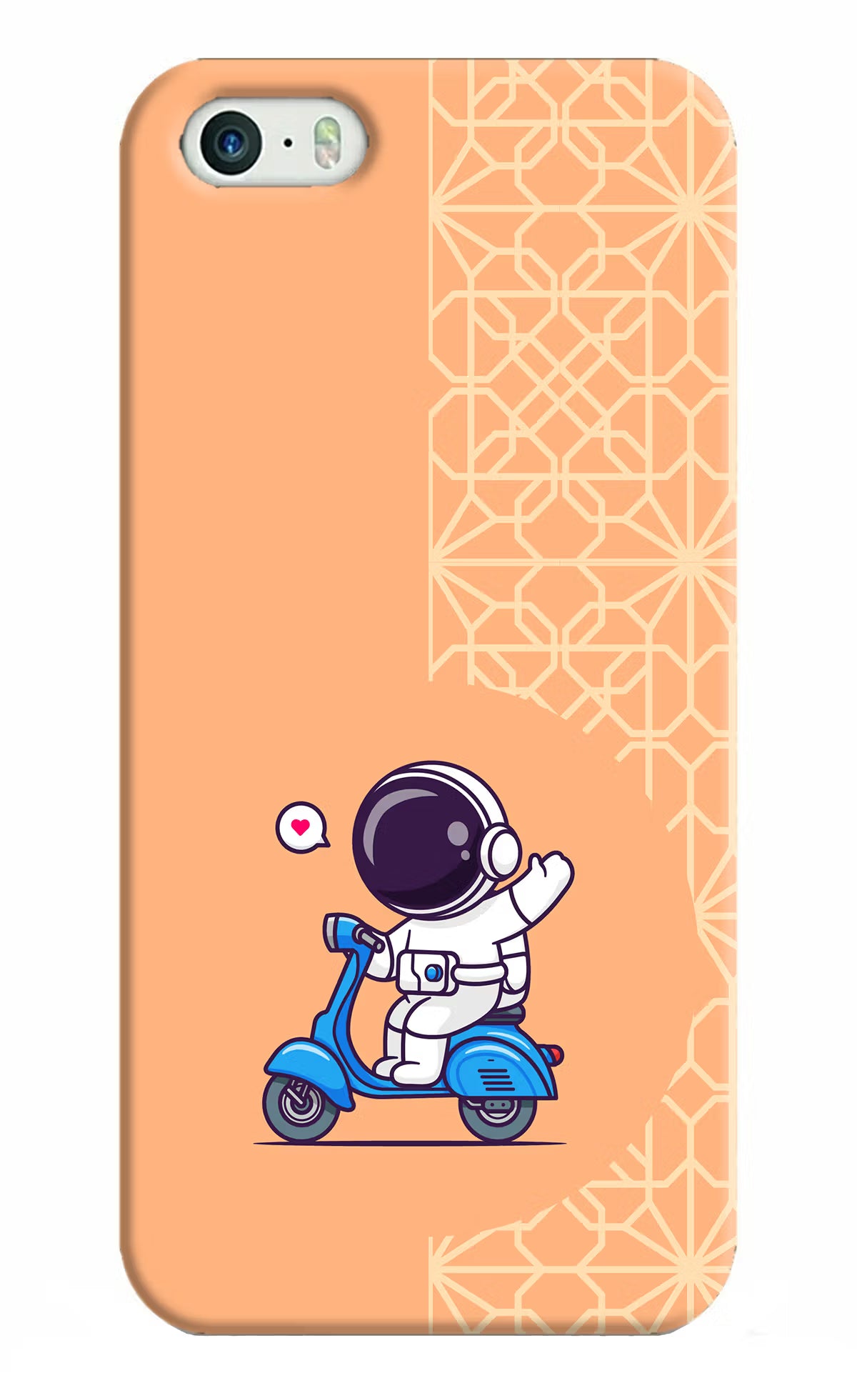 Cute Astronaut Riding iPhone 5/5s Hard Case Back Cover by Casekaro