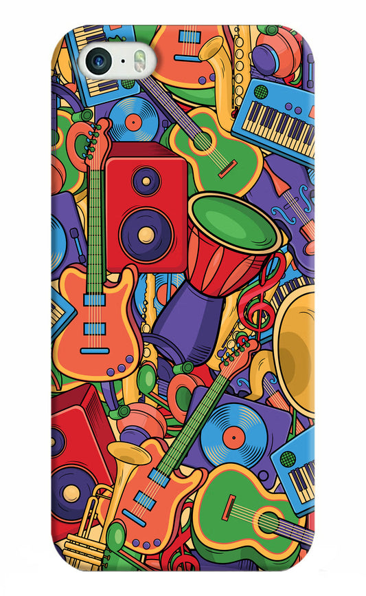 Music Instrument Doodle iPhone 5/5s Hard Case Back Cover by Casekaro
