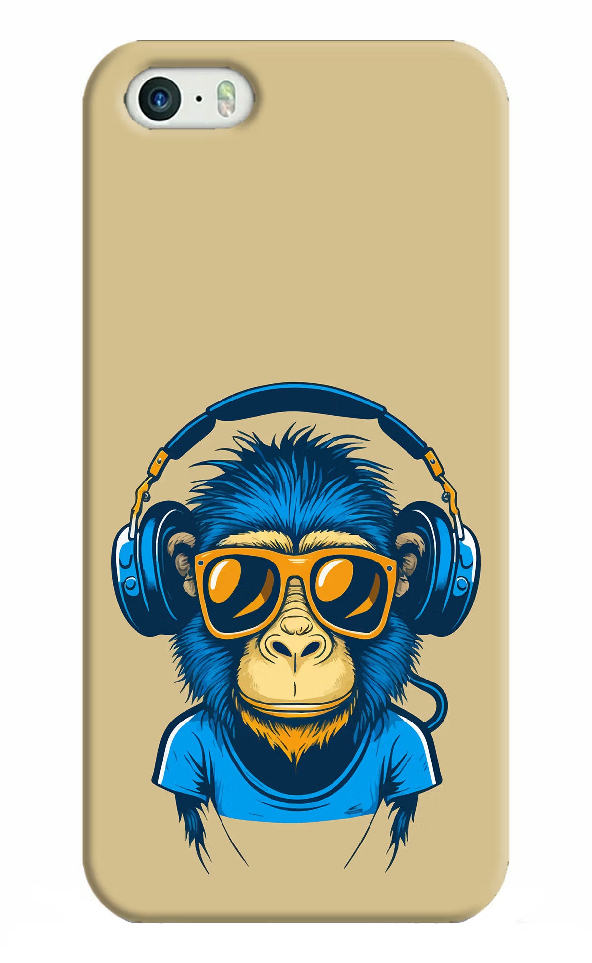 Monkey Headphone iPhone 5/5s Hard Case Back Cover by Casekaro