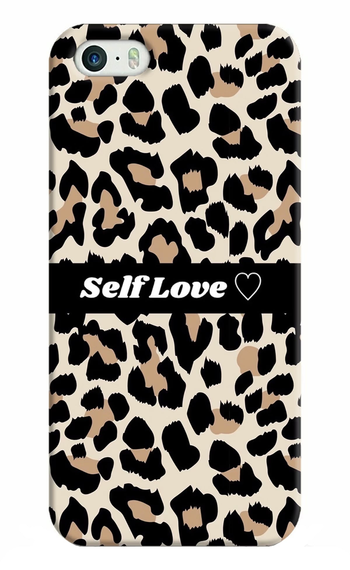 Leopard Print Self Love iPhone 5/5s Hard Case Back Cover by Casekaro