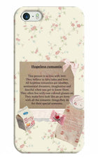 Hopeless Romantic iPhone 5/5s Hard Case Back Cover by Casekaro