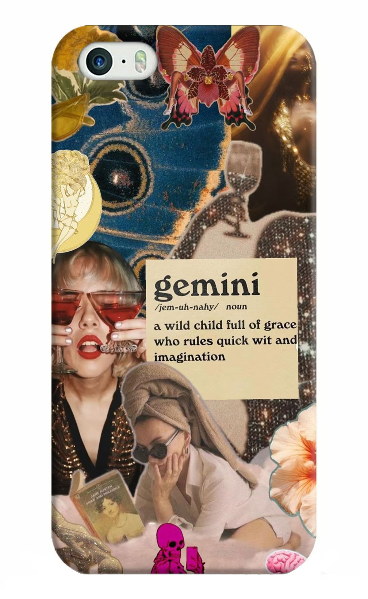 Gemini Zodiac iPhone 5/5s Hard Case Back Cover by Casekaro
