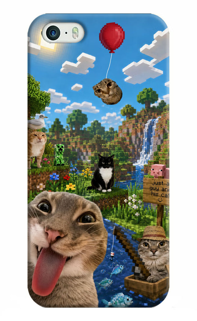 Minecraft Cat Chaos iPhone 5/5s Hard Case Back Cover by Casekaro