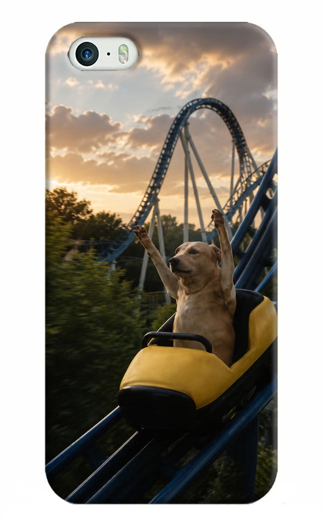 Rollercoaster Dog iPhone 5/5s Hard Case Back Cover by Casekaro