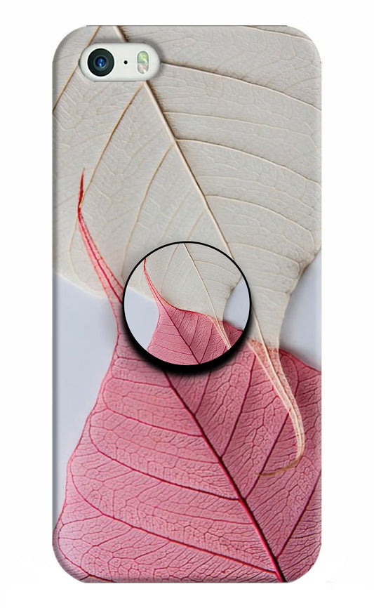 White Pink Leaf iPhone 5/5s Pop Case by Casekaro