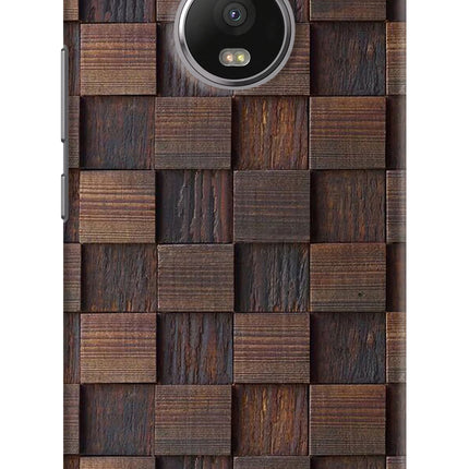 Wooden Cube Design Moto G5 plus Hard Case Back Cover by Casekaro