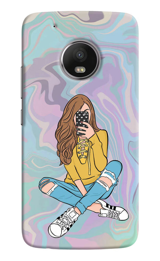 Selfie Girl Moto G5 plus Hard Case Back Cover by Casekaro