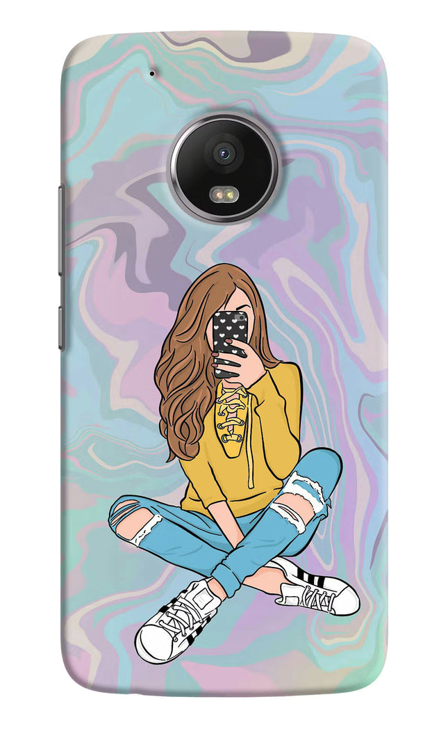Selfie Girl Moto G5 plus Hard Case Back Cover by Casekaro