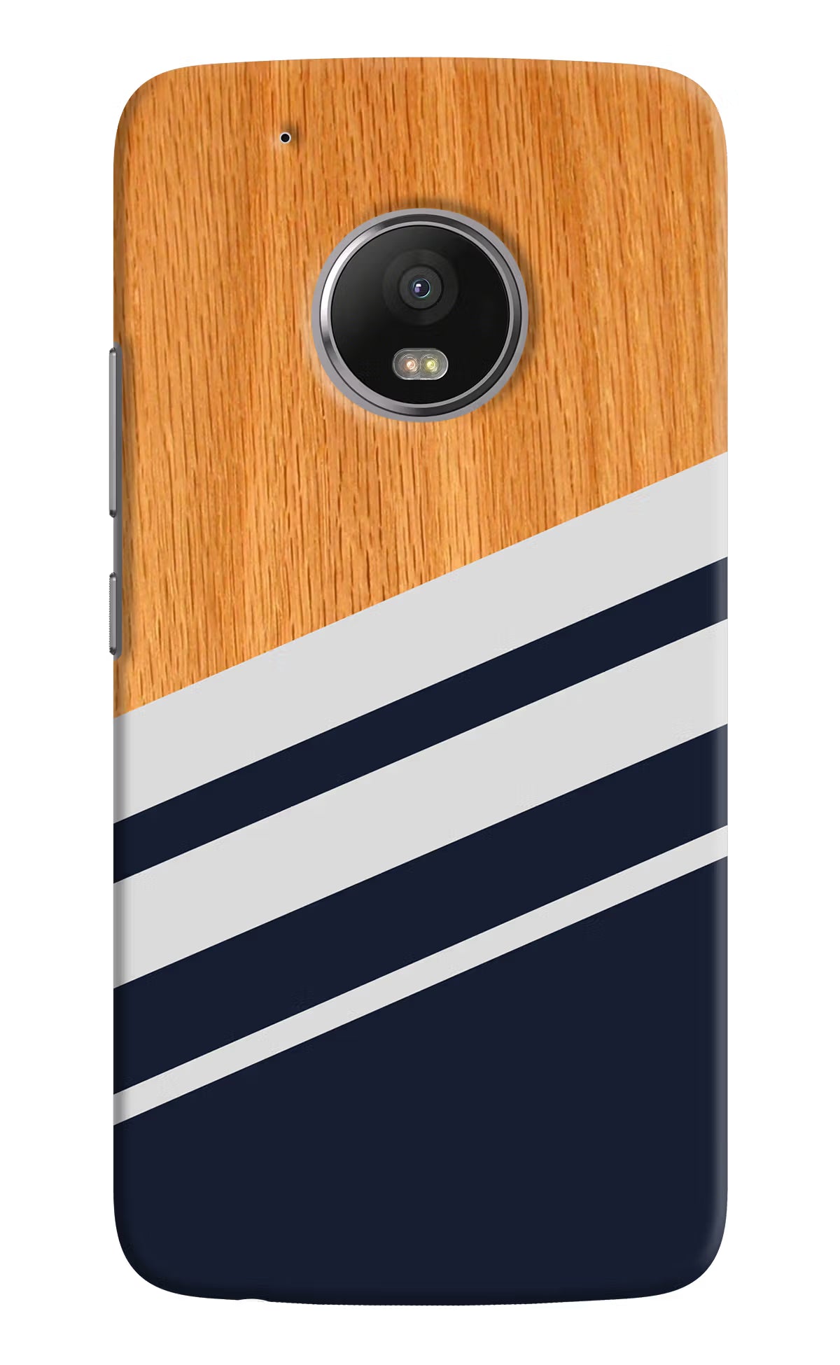 Blue and white wooden Moto G5 plus Hard Case Back Cover by Casekaro