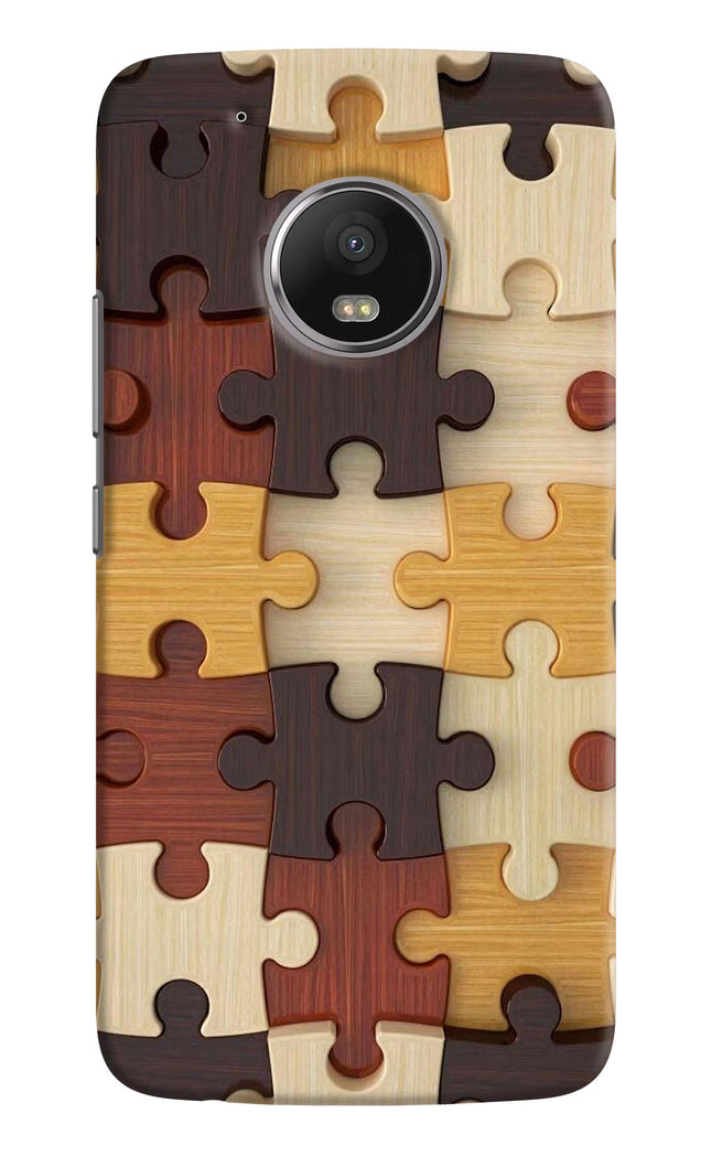 Wooden Puzzle Moto G5 plus Hard Case Back Cover by Casekaro