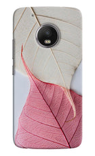 White Pink Leaf Moto G5 plus Hard Case Back Cover by Casekaro