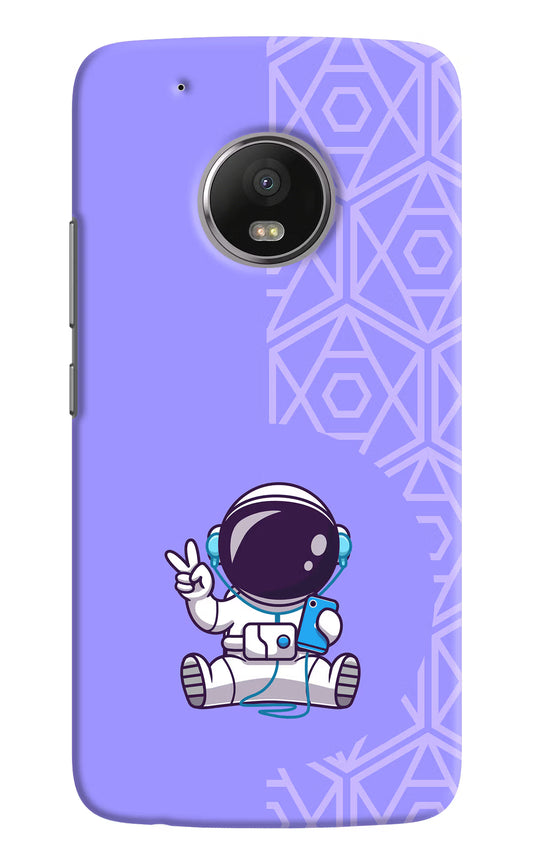 Cute Astronaut Chilling Moto G5 plus Hard Case Back Cover by Casekaro