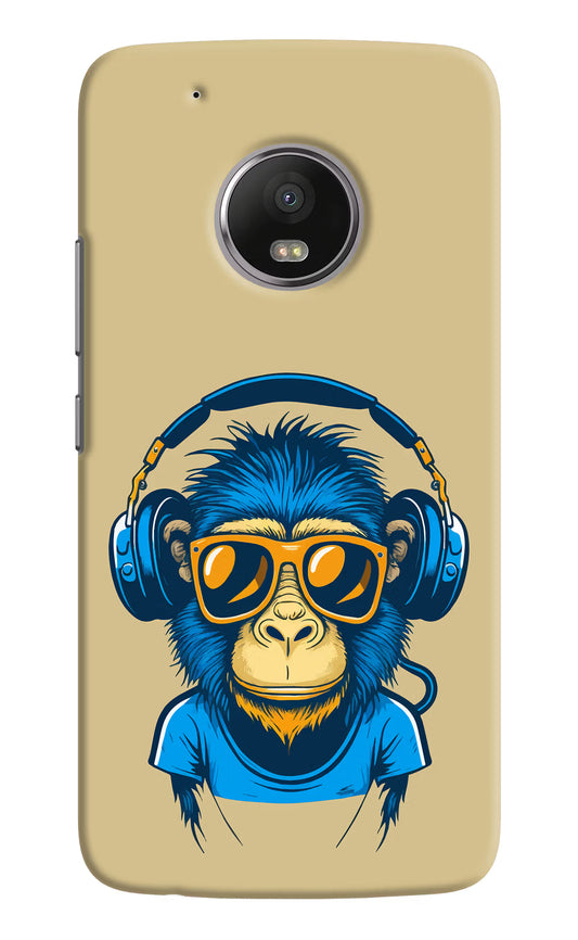 Monkey Headphone Moto G5 plus Hard Case Back Cover by Casekaro