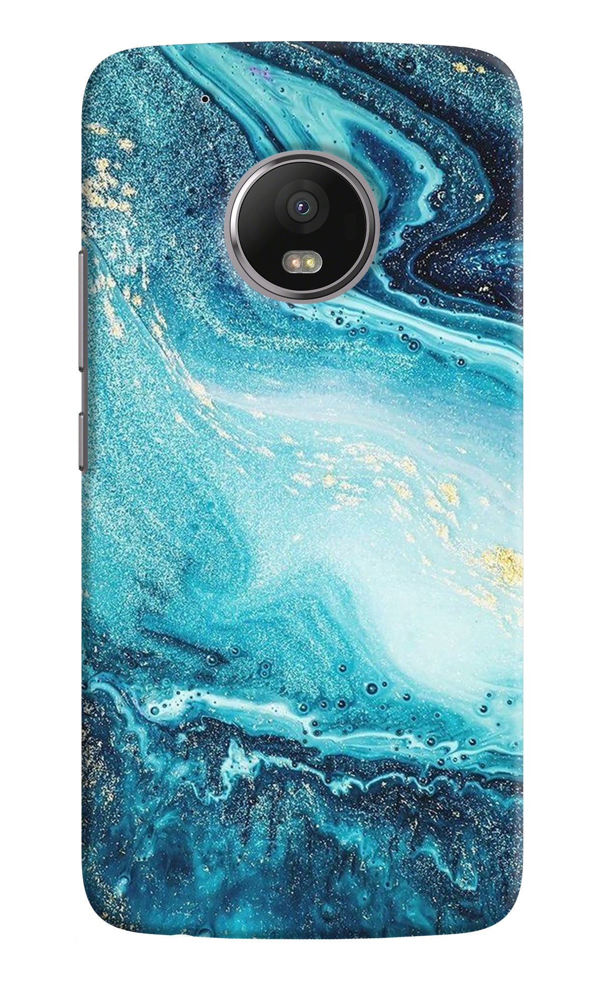 Blue Glitter Marble Moto G5 plus Back Cover