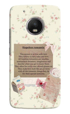 Hopeless Romantic Moto G5 plus Hard Case Back Cover by Casekaro