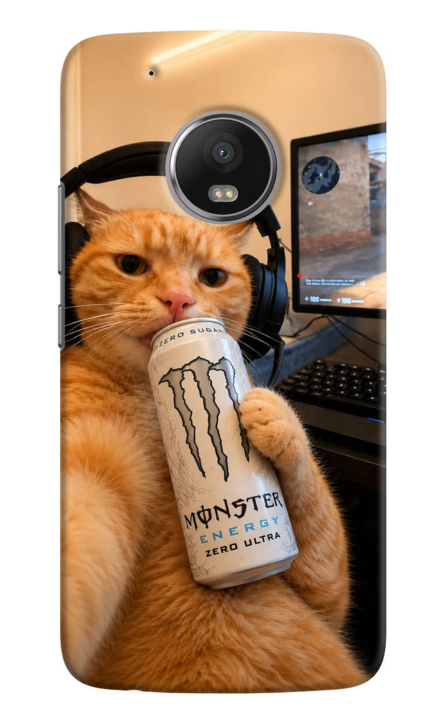 Gamer Cat Energy Moto G5 plus Hard Case Back Cover by Casekaro
