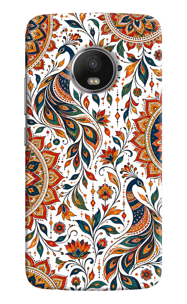 White Mayura Moto G5 plus Hard Case Back Cover by Casekaro