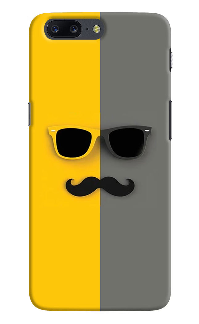 Sunglasses with Mustache Oneplus 5 Hard Case Back Cover by Casekaro