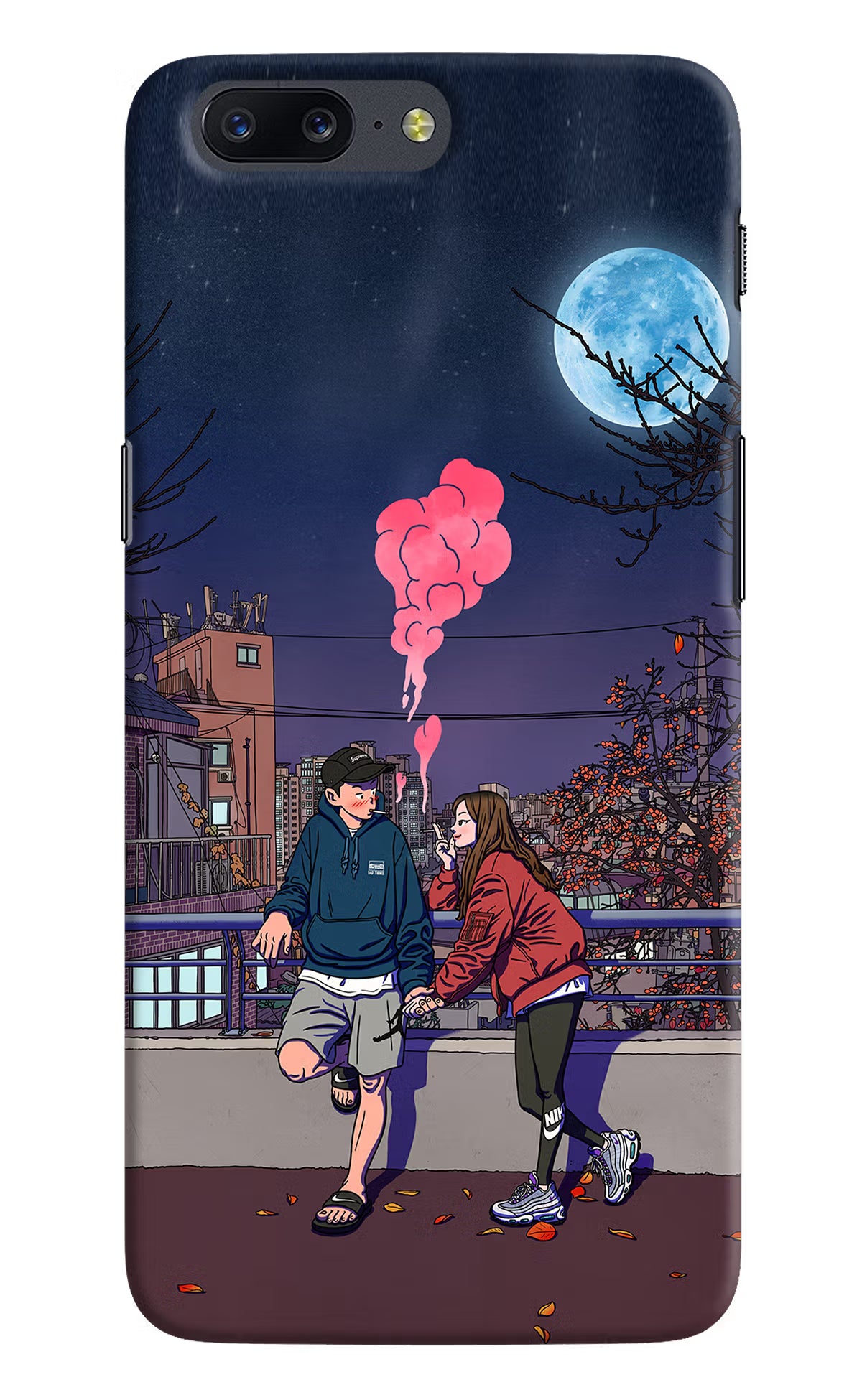 Chilling Couple Oneplus 5 Hard Case Back Cover by Casekaro