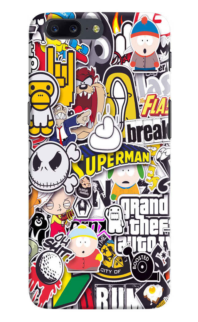 Sticker Bomb Oneplus 5 Hard Case Back Cover by Casekaro