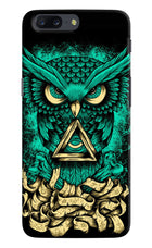 Green Owl Oneplus 5 Hard Case Back Cover by Casekaro
